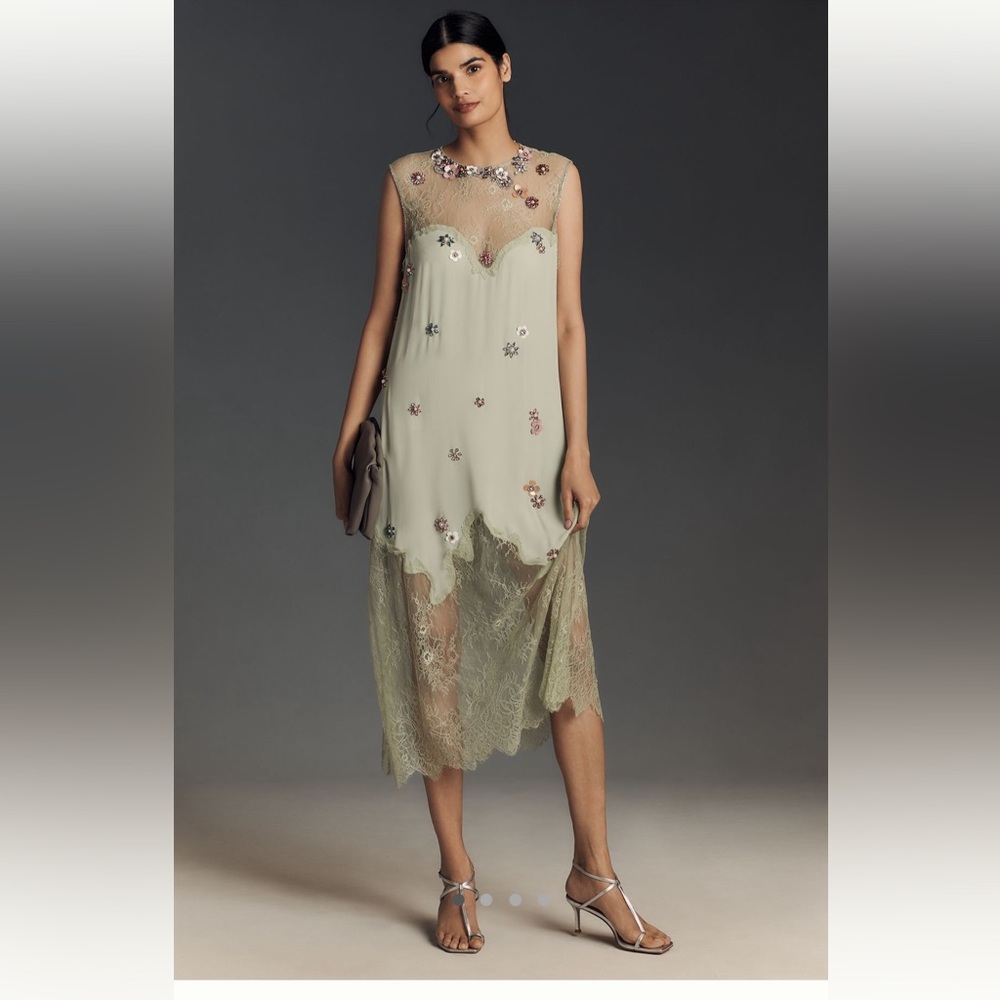 Forever That Girl Floral Appliqué Sleeveless Midi Dress